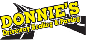 Donnie's Driveway Sealing & Paving Donnie's Driveway Sealing & Paving logo in yellow and black. Road graphic in background.
