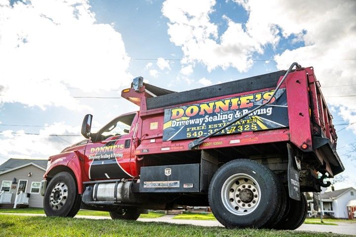 Red dump truck with 