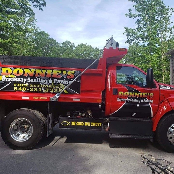 Red dump truck with