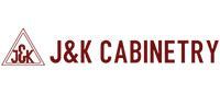 Logo for J&K Cabinetry, with a triangle containing stylized