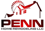 Red house silhouette logo with