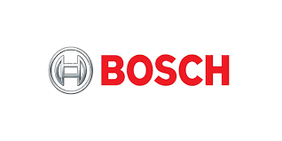 Il logo Bosch, con l'emblema circolare a sinistra e la scritta rossa 
