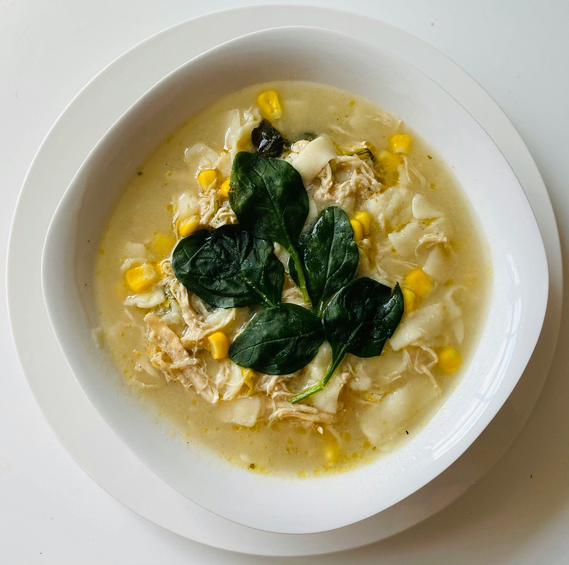 Smoked Chicken Spinach & Basil Soup