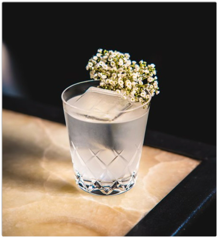 Clear cocktail