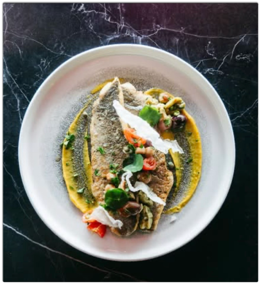 Plated gourmet fish