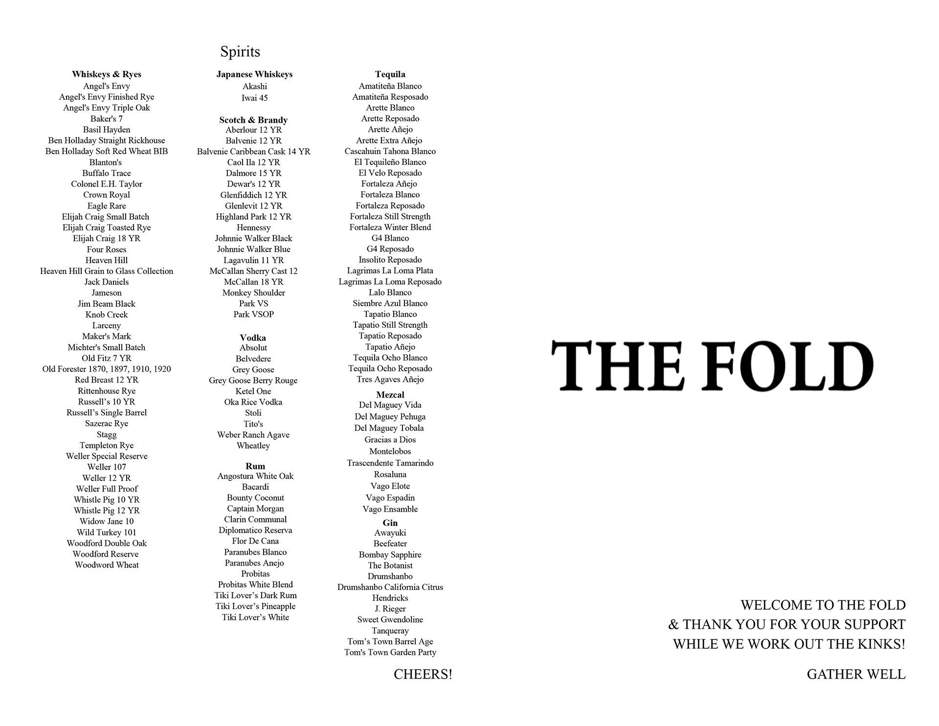 The Fold Menu 1