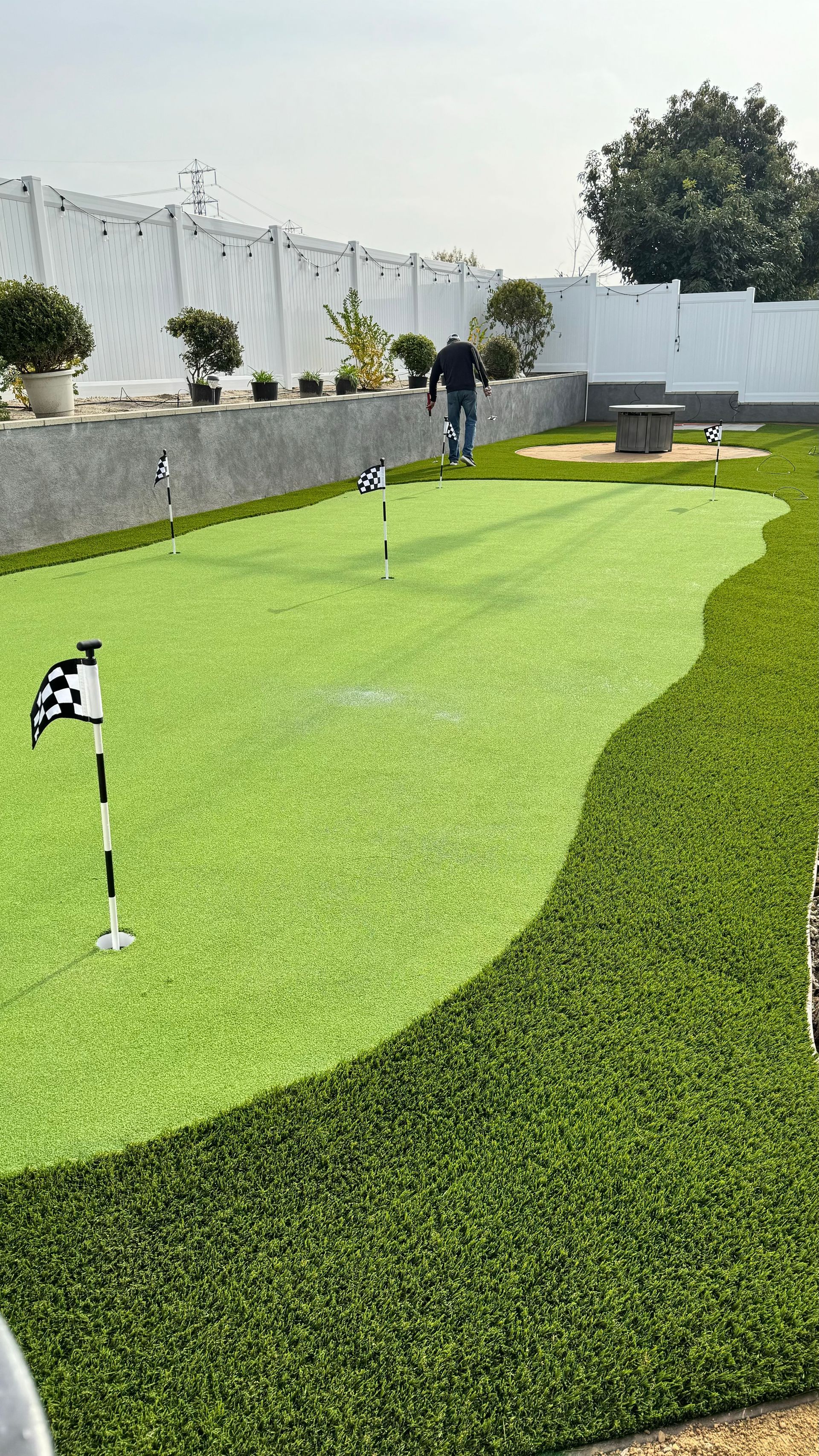 pool and artificial grass
