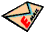 Envelope with a red 