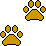 Two orange paw prints.