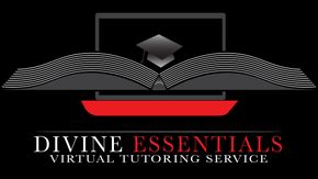A logo for divine essentials virtual tutoring service