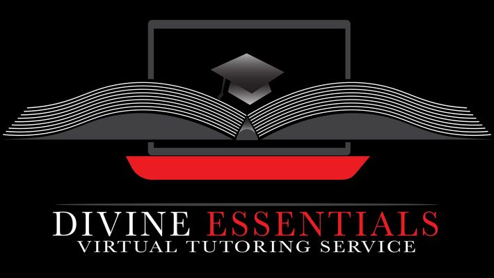 A logo for divine essentials virtual tutoring service