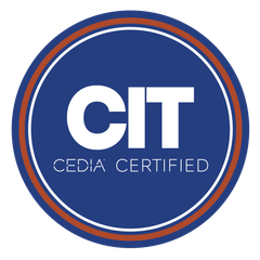 CIT Cedia Certified logo in blue, white, and orange circular design