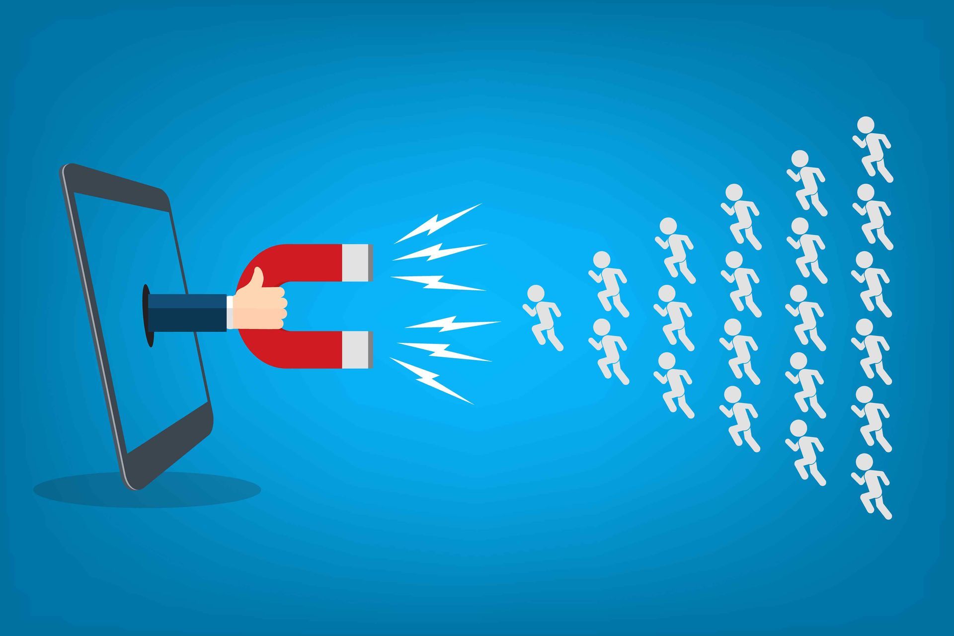 illustration of a magnet attracting people to it