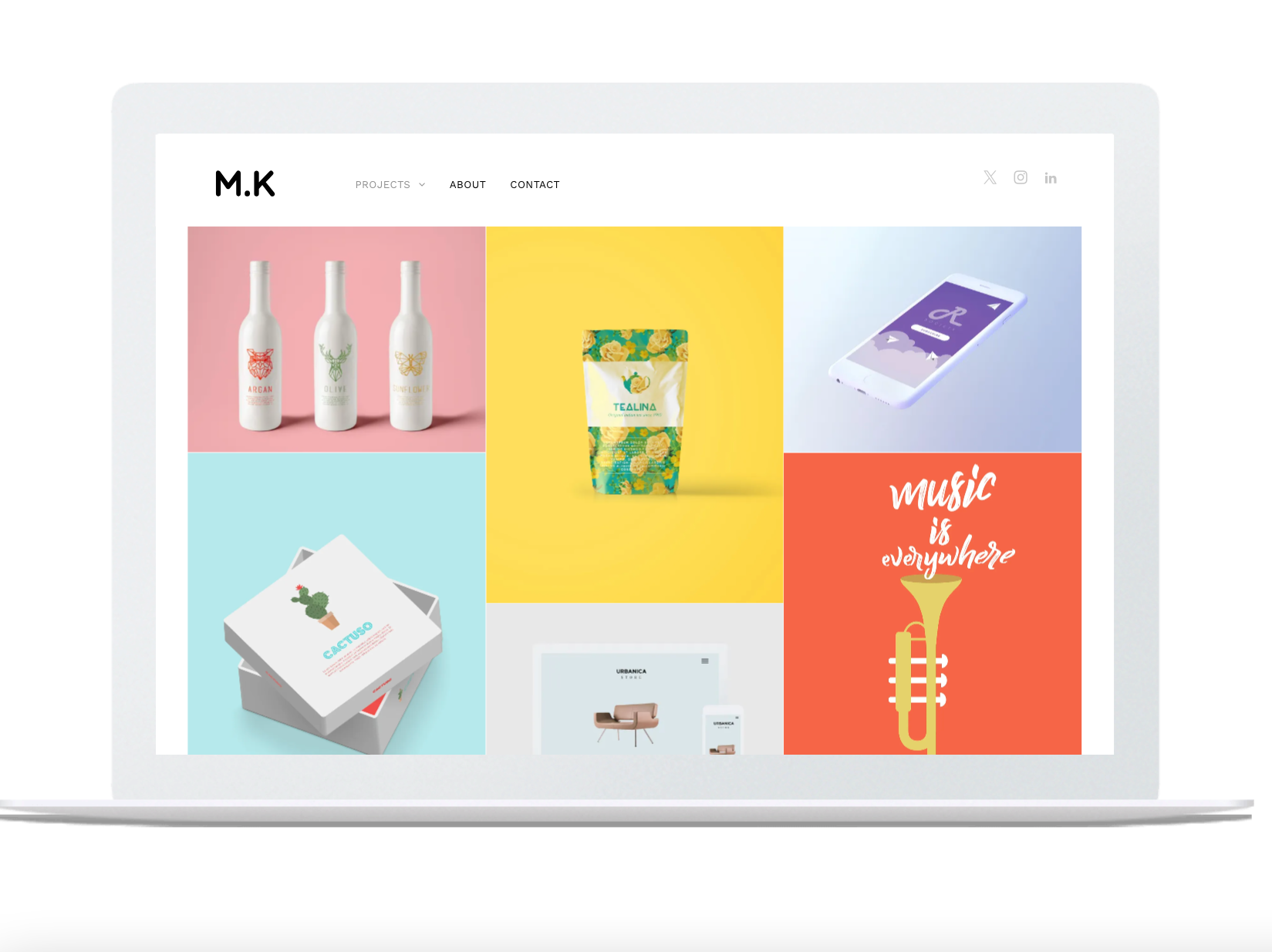 image of a creative portfolio webpage