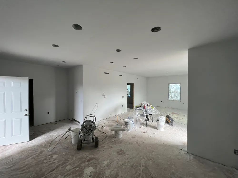 Newly painted drywalls