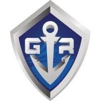 A blue and silver shield with an anchor on it.