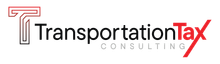The logo for transportation tax consulting is red and black