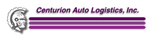 The logo for centurion auto logistics inc. is purple