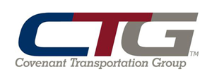 The logo for covenant transportation group is blue and red