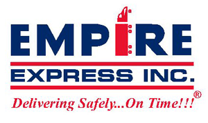 The logo for empire express inc. delivering safety on time