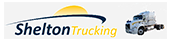 The logo for shelton trucking shows a truck and a sun.