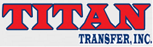 Logo for Titan Transfer, Inc. Red text