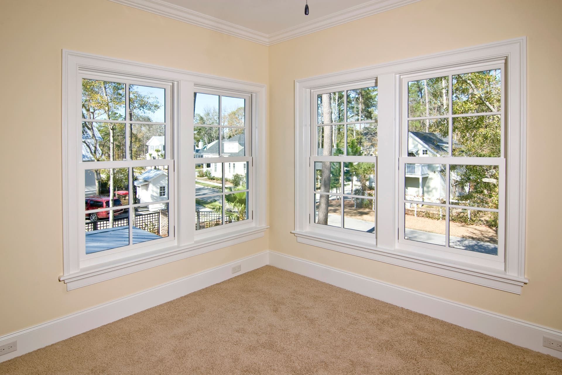 unfurnished bedroom with view, place your own furniture