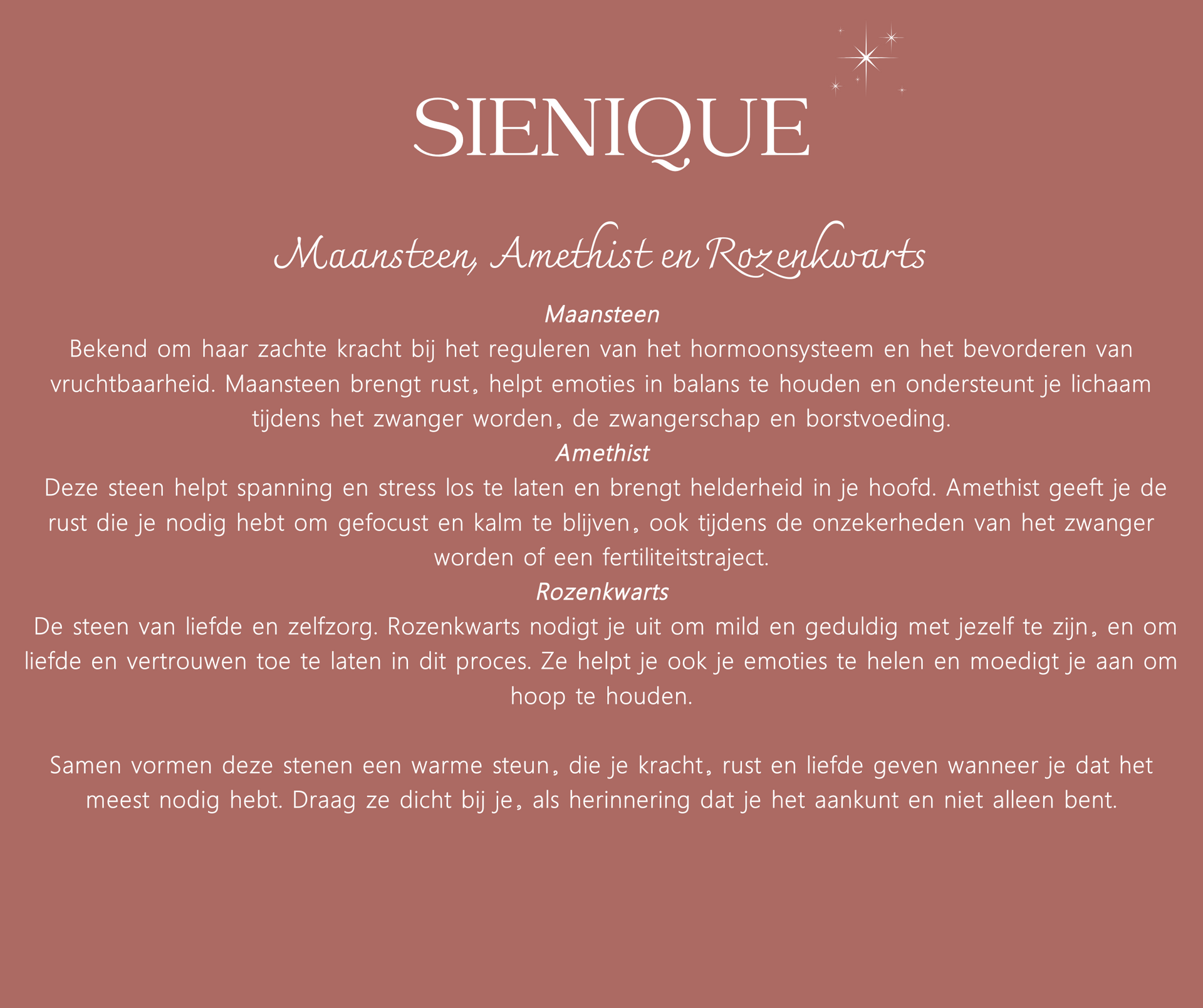 Maansteen, Amethist en Rozenkwarts voor een IVF armband
