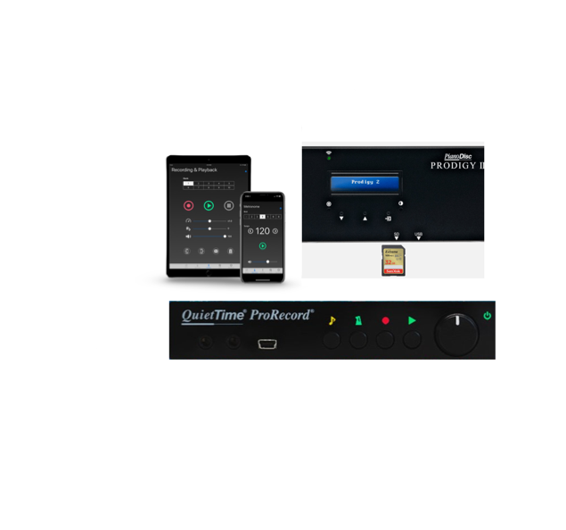 Diverse TimePro/QuickTime tijdregistratieapparaten en displays in zwart, weergegeven in een productcollage.