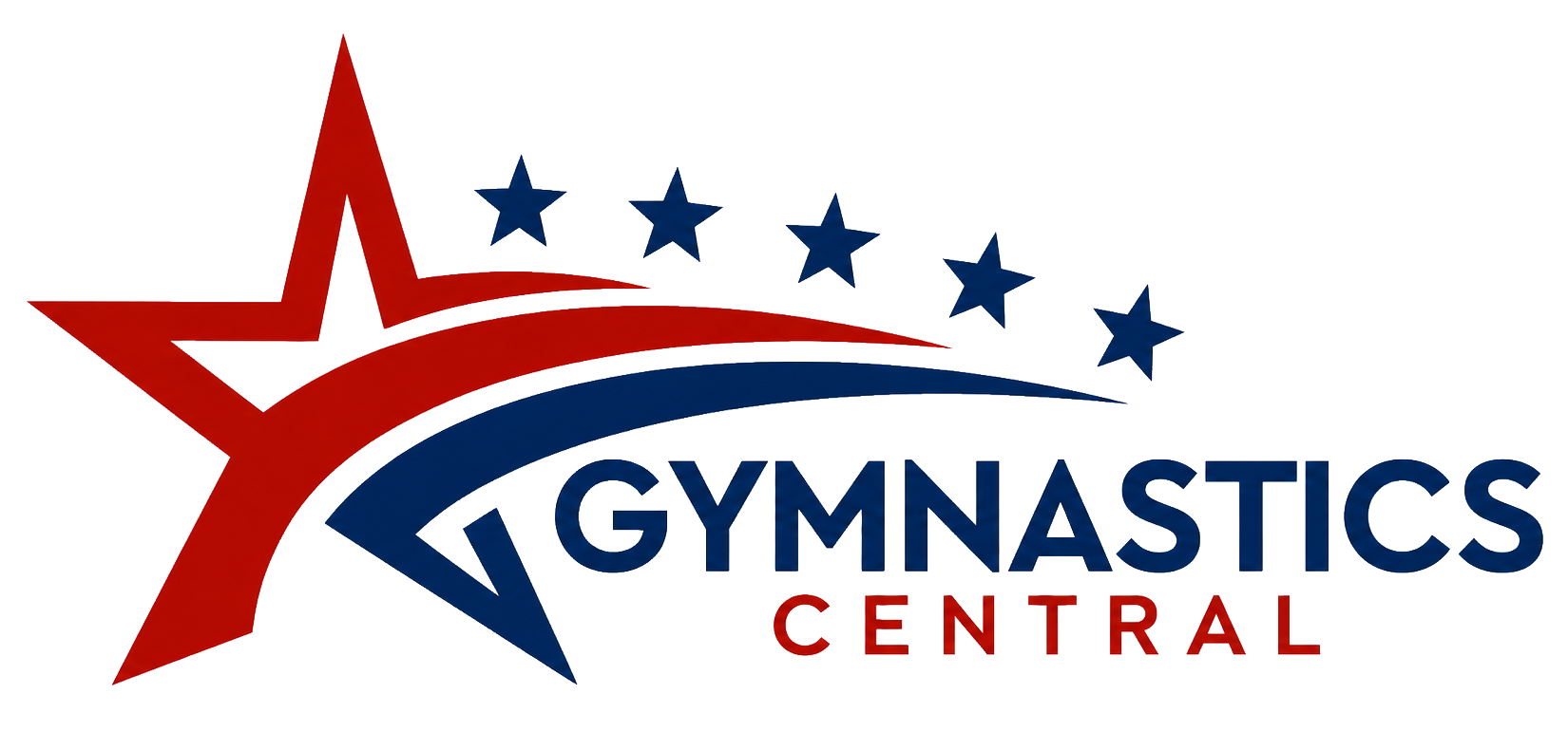 A logo for american stars gym with a red , white and blue star