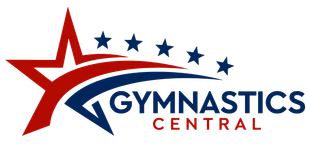 A logo for american stars gym with a red , white and blue star