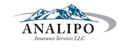 Analipo Insurance Services LLC logo with blue swoosh over black text