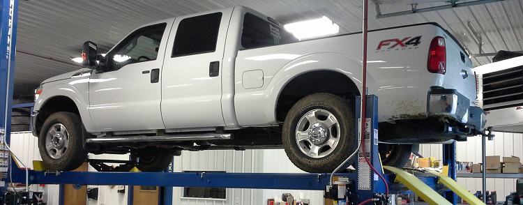 Pickup Truck on Lift