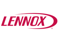 Full Time Heating & Cooling | The lennox logo is red and white on a white background.
