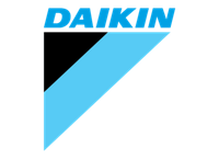 Full Time Heating & Cooling | A blue and black daikin logo on a white background
