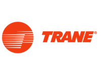 Full Time Heating & Cooling | A red and white logo for trane on a white background
