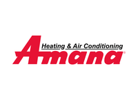 Full Time Heating & Cooling | A logo for a company called amana heating and air conditioning