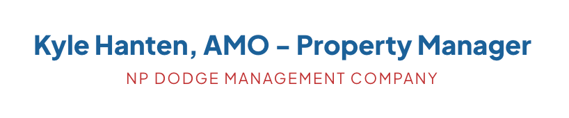 Kyle hanten amo property manager np dodge management company