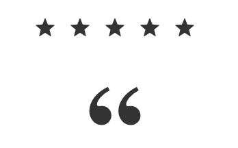 There are five stars and a quote on a white background.