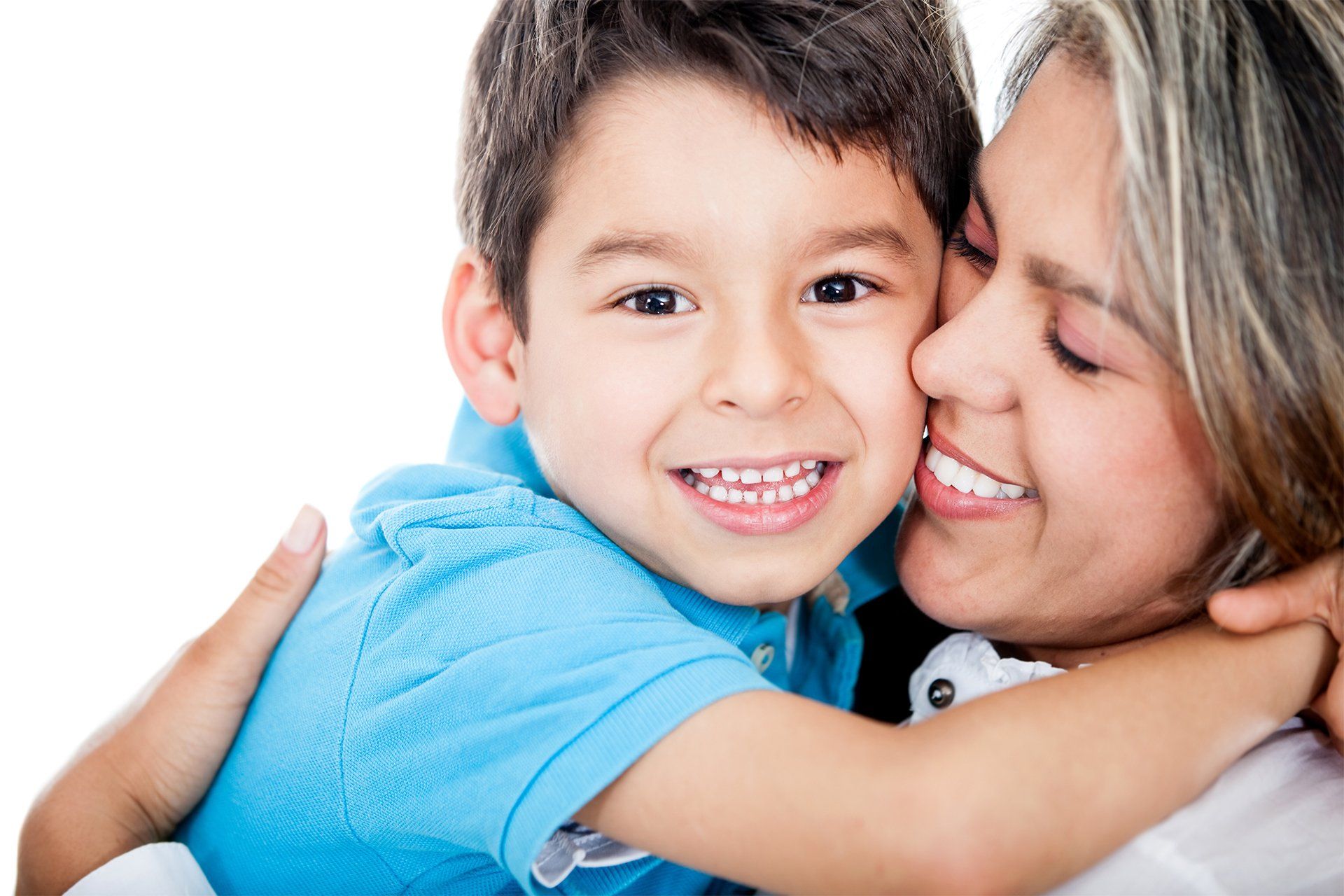 Mother and Son Hugging Each Other
