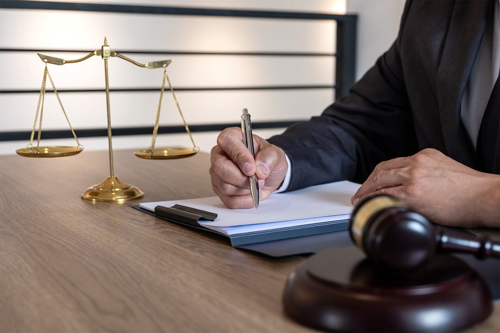 Lawyer Working on a Document