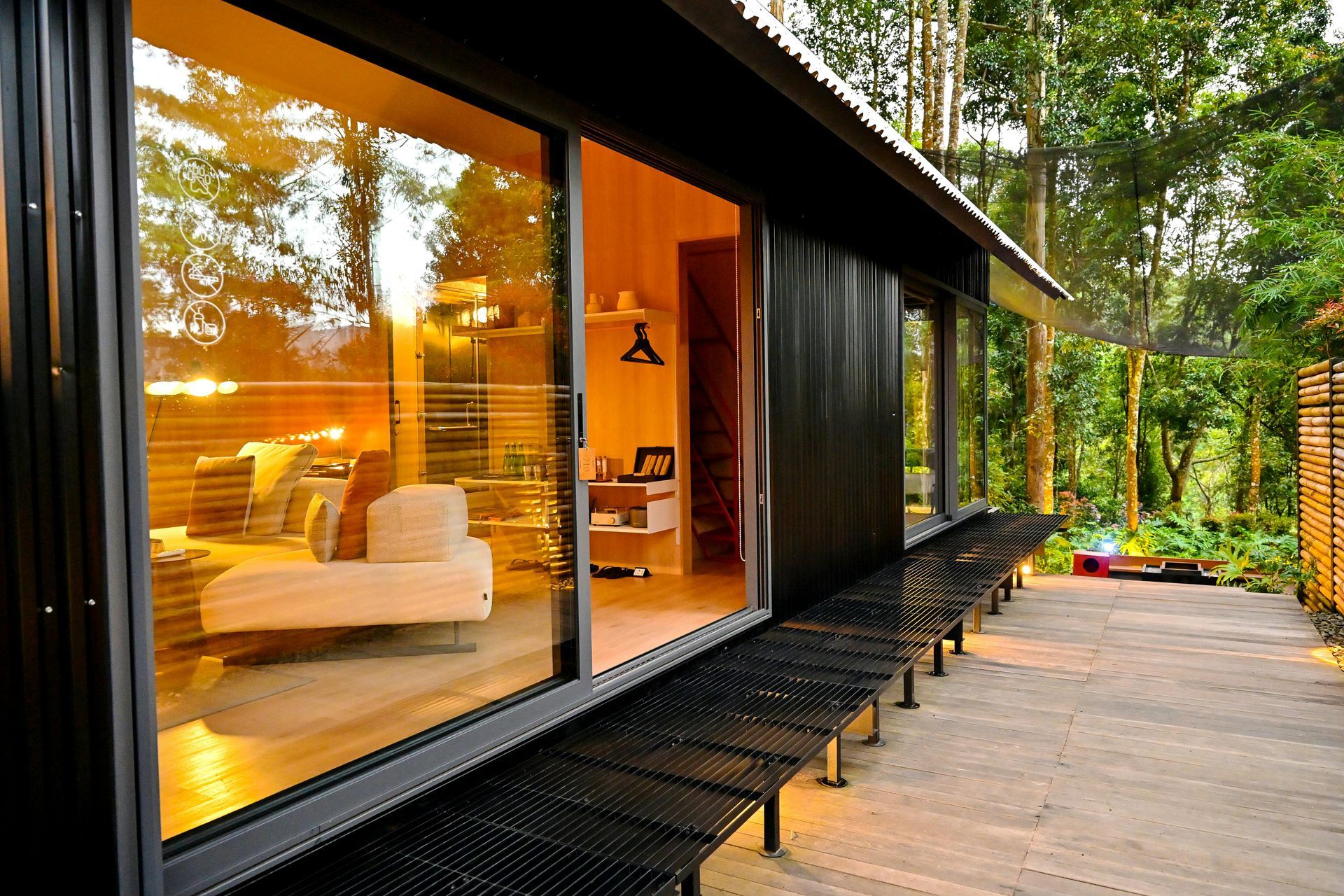 Modern open-plan living room and dining area.