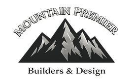 Mountain Premier Builders & Design logo with black mountain peaks and arched text