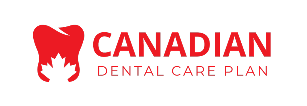 Logo for Canadian Dental Care Plan. Red tooth with a maple leaf, and the words 