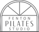 Fenton Pilates Studio logo with black arched frame and minimalist text on white background