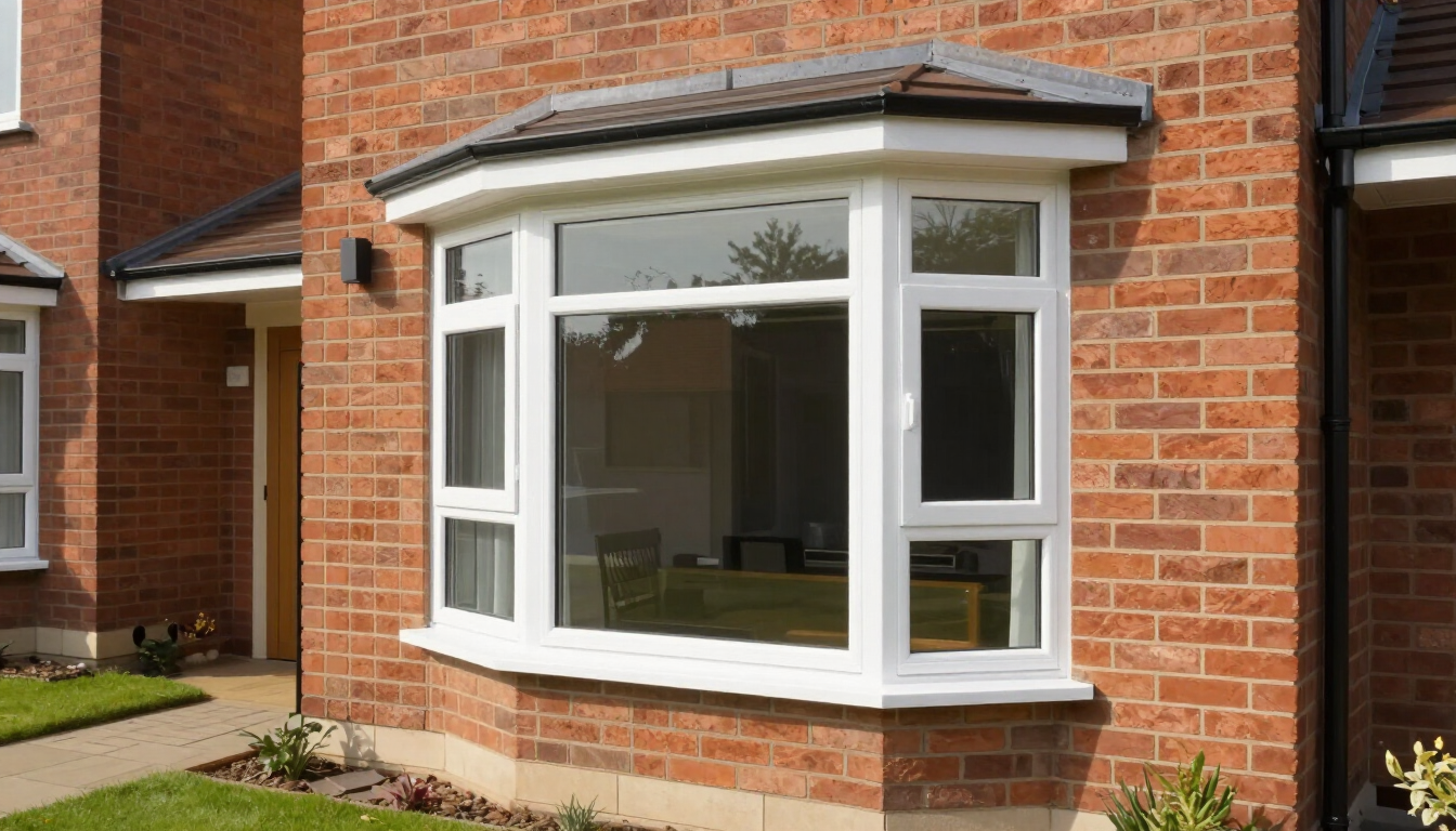 Modern replacement windows on a bright UK home exterior