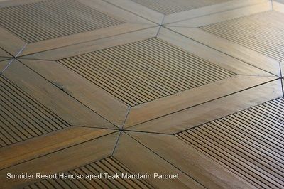 A sunset resort handscraped teak mandarin parquet floor