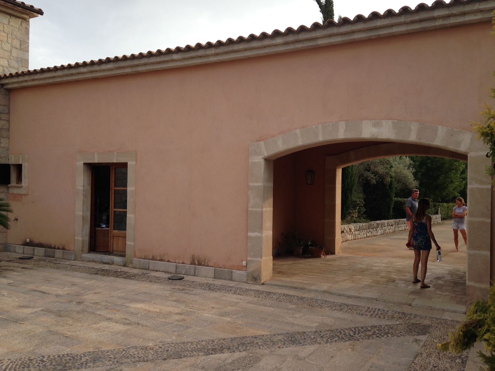 Mallorca Spanish House Unpainted Courtyard Wall 