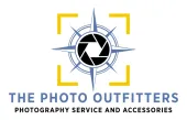 The Photo Outfitters logo with camera aperture and compass design in blue, gray, and yellow