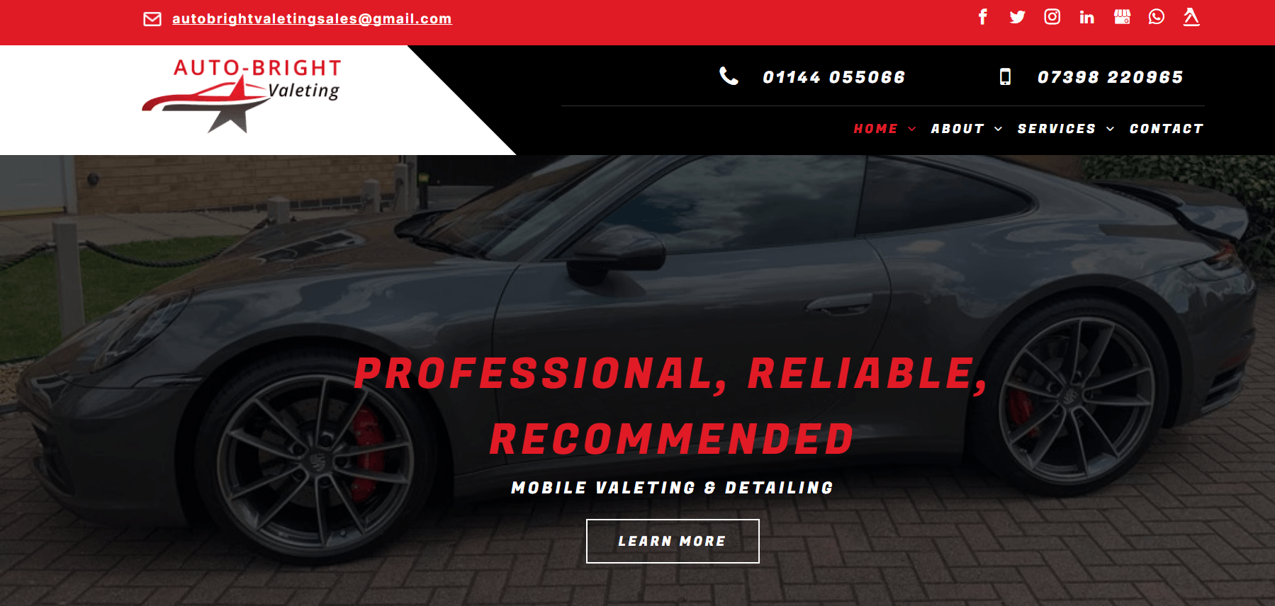 Auto Express website homepage with a black sports car and red headline text on a dark banner